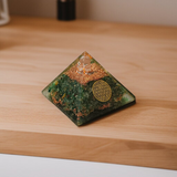 Green Aventurine Orgone Pyramid
Lab Certified  Attracts Prosperity & Healing Energy