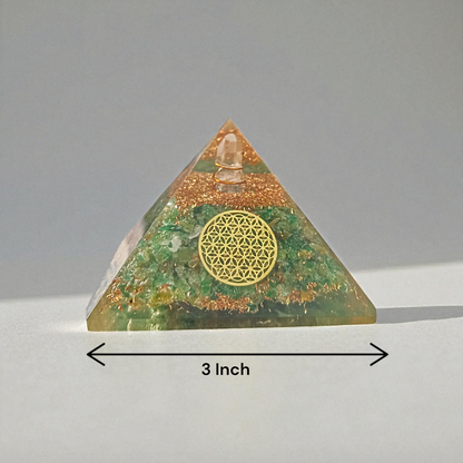 Green Aventurine Orgone Pyramid
Lab Certified  Attracts Prosperity & Healing Energy