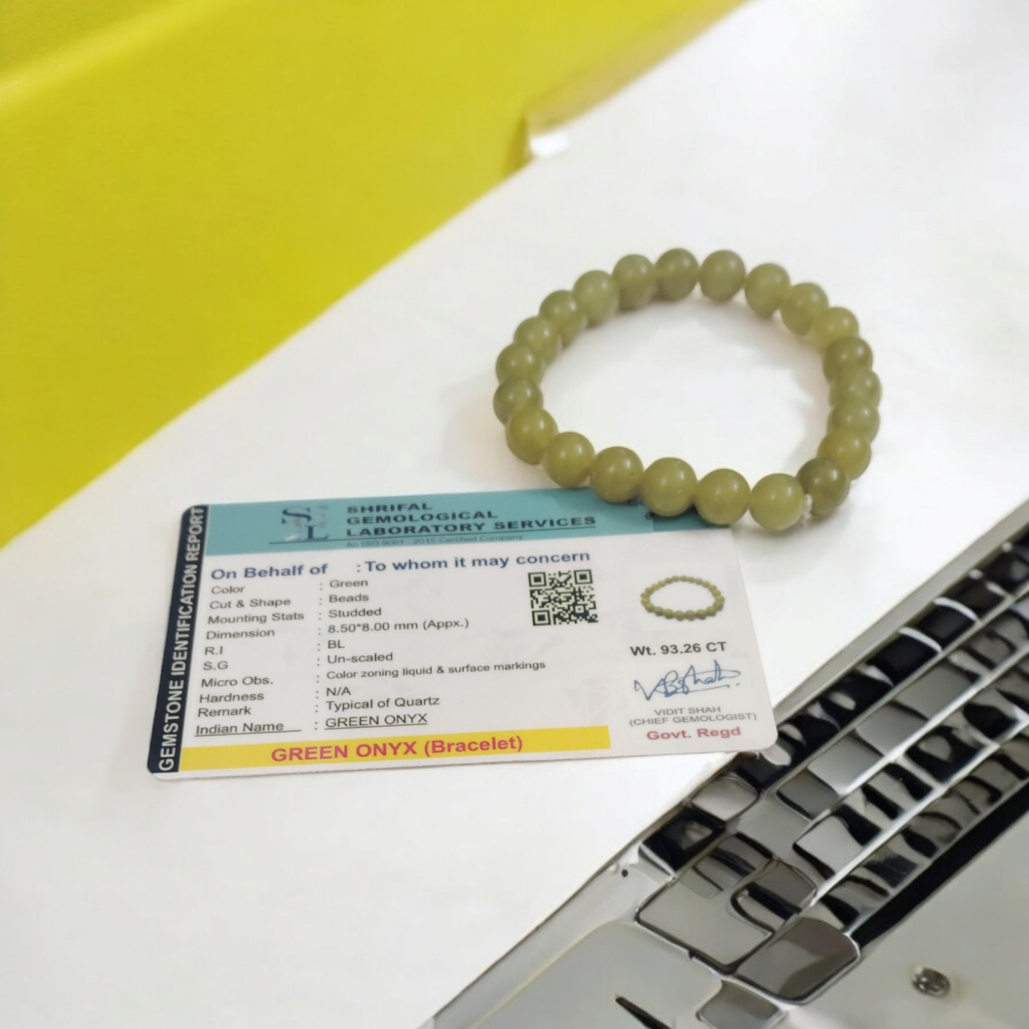 Green Onyx Bracelet - For Chakra Healing Yoga Meditation Crystal – Stretchable Bracelet – 8MM