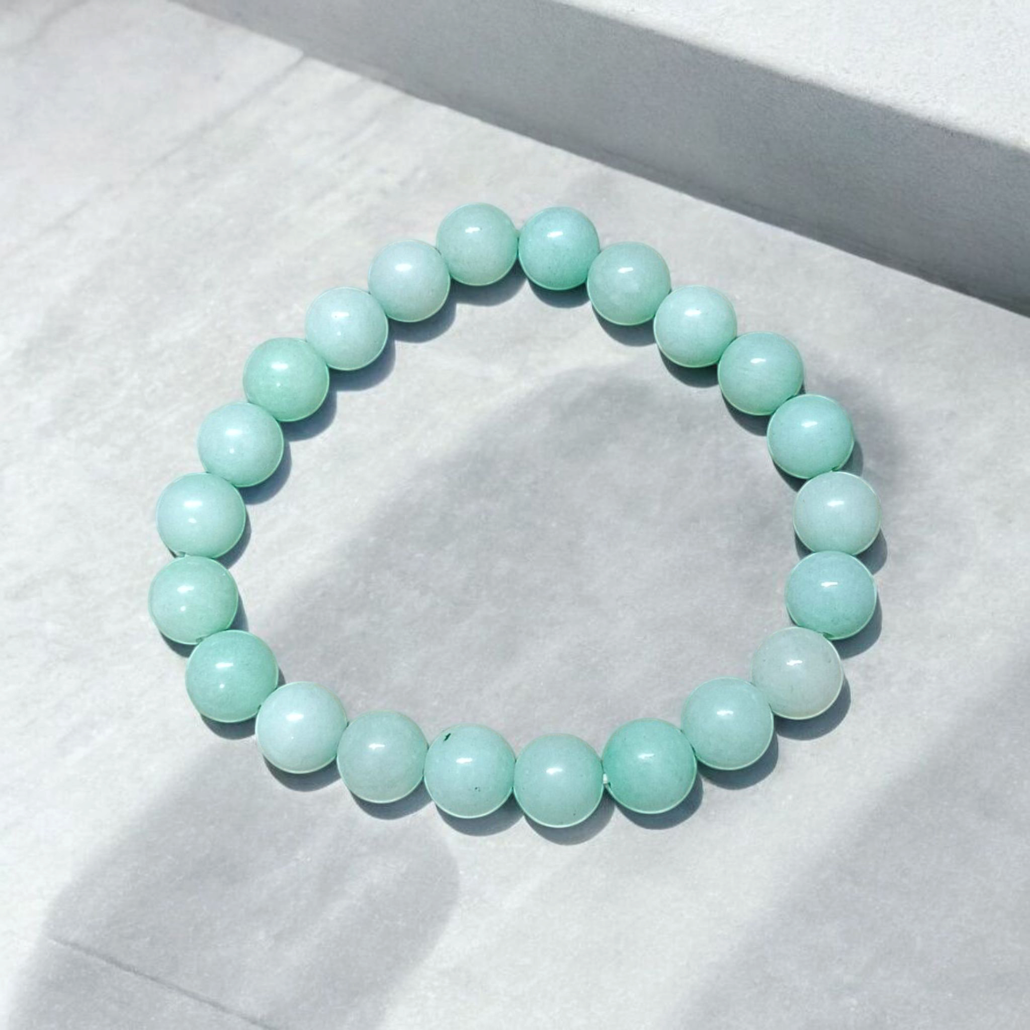 Greenish Blue Onyx Bracelet with Lab Certification, perfect for spiritual healing, stress relief, and daily