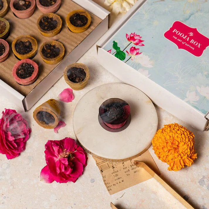 Guggal Cup, Loban Cup, and Dhoop Cone set for Grahshanti rituals, spiritual cleansing, and creating positive energy in the home.