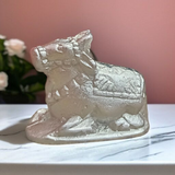 Handcrafted Natural Parad Nandi idol for temple and Vastu