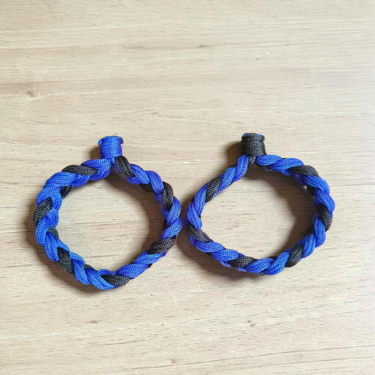 Handmade Blue Black Thread Bracelet Set of 2 for Men and Women Adjustable Wrist Band Friendship Bracelet