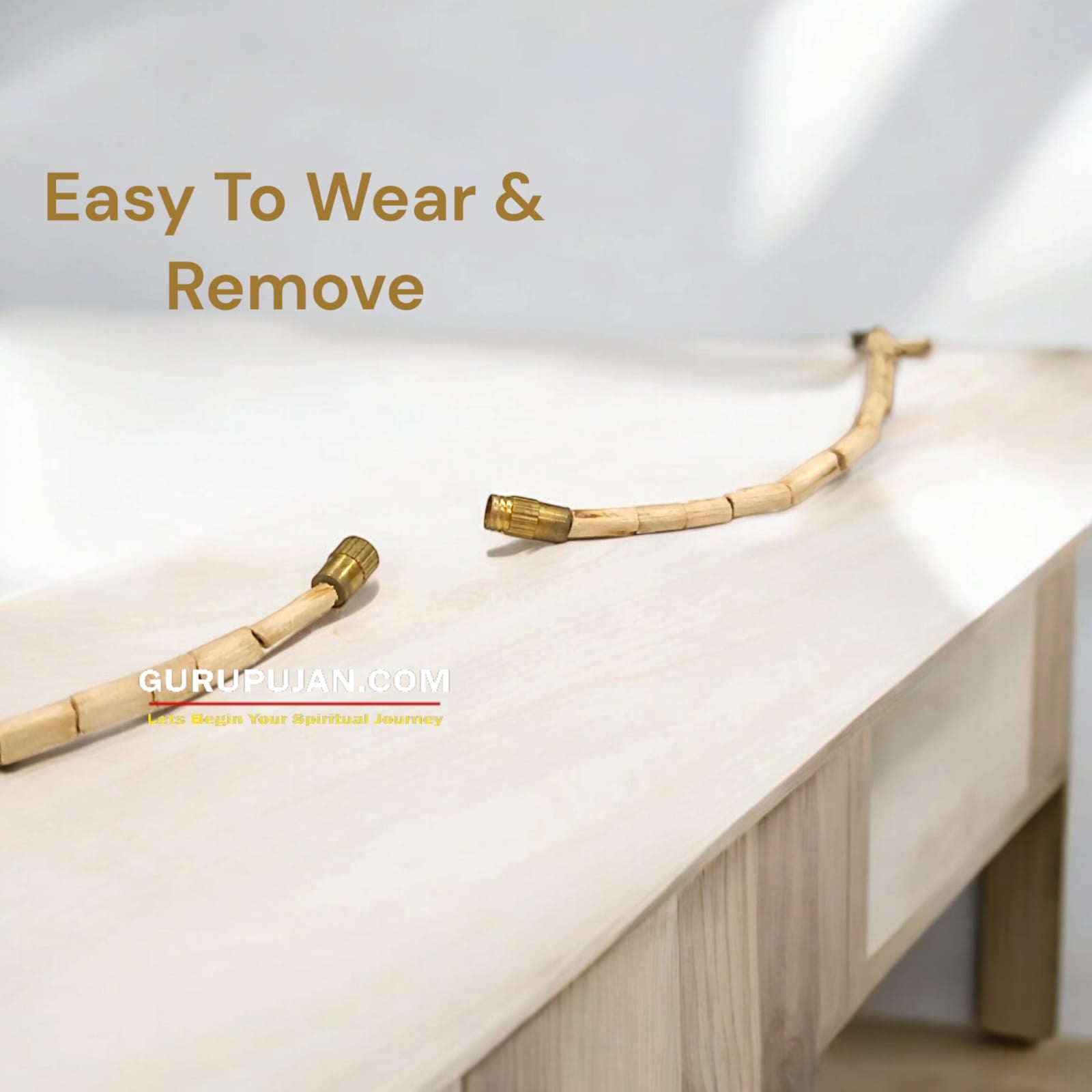 Handmade Natural Tulsi Neck Mala with barrel-shaped beads sourced from Vrindavan, ideal for spiritual devotion and protection for Lord Vishnu devotees.