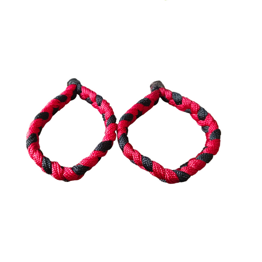 Handmade red and black cotton bracelet threads for men and women, symbolizing protection and style, set of 2 by Gurupujan