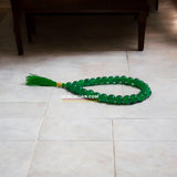 Hara Hakik Mala 27+1 Beads, Lab Certified Green Agate Jaap Mala by Gurupujan, ideal for improving decision-making and resolving disputes.