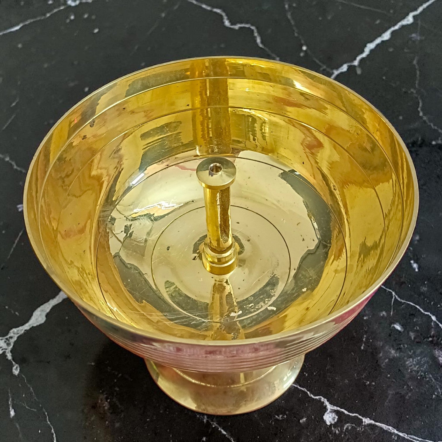 Heavy Brass Akhand Jyot Diya 520GM for Puja Temple Worship Aarti Spiritual Lamp