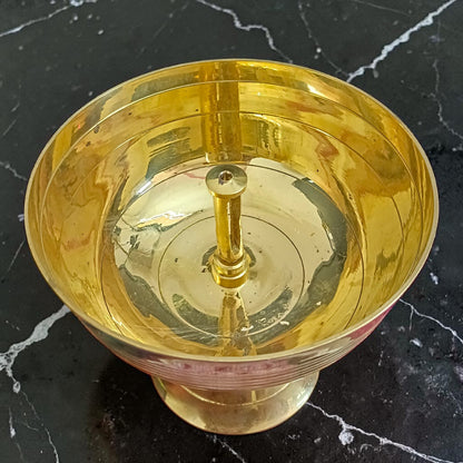 Heavy Brass Akhand Jyot Diya 520GM for Puja Temple Worship Aarti Spiritual Lamp