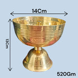 Heavy Brass Akhand Jyot Diya 520GM for Puja Temple Worship Aarti Spiritual Lamp