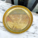 Heavy Brass Plate for Pooja with a shiny finish, ideal for holding idols, lamps, and religious offerings during pooja ceremonies.