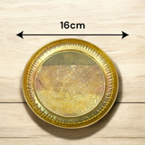 Heavy Brass Plate for Pooja with a shiny finish, ideal for holding idols, lamps, and religious offerings during pooja ceremonies.