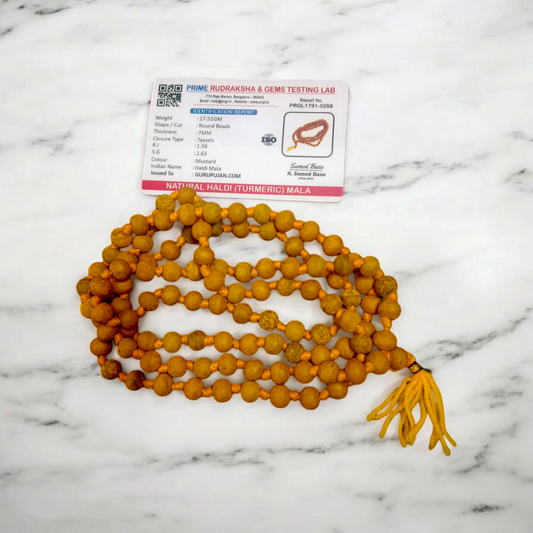 Kamal Gutta & Haldi Mala Combo – Lab Certified Spiritual Beads