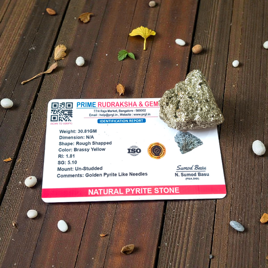Natural Pyrite Crystal Cluster | Lab Certified | Wealth, Vastu & Healing