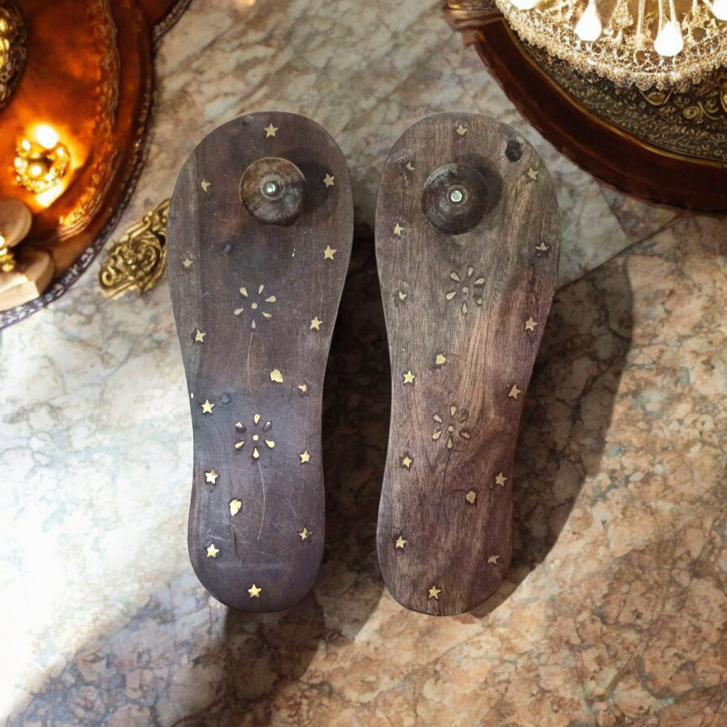 Wooden Charan Paduka – Handcrafted Khadau Slippers for Spiritual Wear