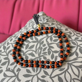 Image of Black Agate (Hakik) & Rudraksha Mala with 108+1 beads, made with 6mm lab-certified beads for meditation and protection