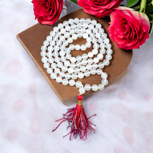 Crystal Mala Sphatik AAA Quality Beads for Meditation and Mental Clarity