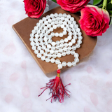Image of Lab Certified 108+1 Beads Crystal Mala (Sphatik Mala) – 8mm, AAA Quality, used for meditation and emotional calm