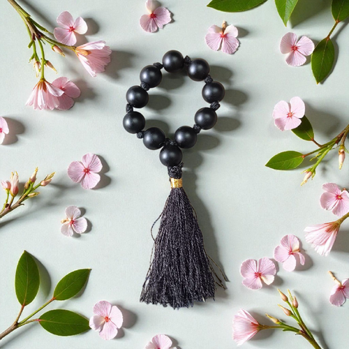 Natural Karungali Finger Mala 9+1 Beads – Ebony Wood Lab Certified
