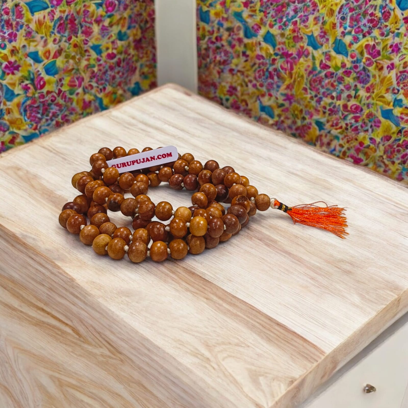 Image of Natural Safed Chandan Mala (White Sandalwood Beads) – Premium Quality, Lab Certified, 108+1 and 27+1 Variants Available