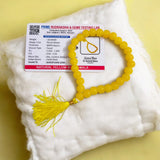 Image of Original Yellow Agate Mala (Peeli Hakik Mala) in 108+1 beads with lab certificate, used for jaap and spiritual healing.