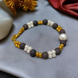 Image of a Natural 8mm Lava Stone Bracelet made with lab-certified beads for emotional healing, grounding, and aromatherapy use