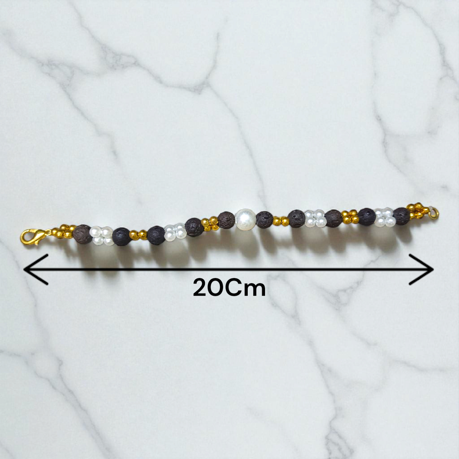 Image of a Natural 8mm Lava Stone Bracelet made with lab-certified beads for emotional healing, grounding, and aromatherapy use