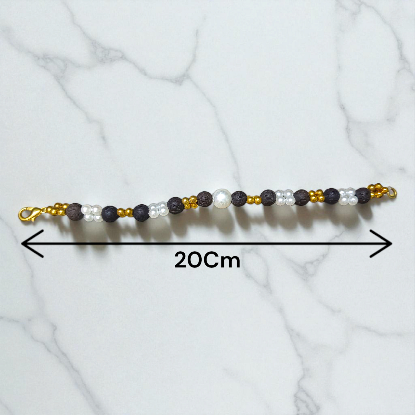 Image of a Natural 8mm Lava Stone Bracelet made with lab-certified beads for emotional healing, grounding, and aromatherapy use