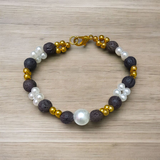 Image of a Natural 8mm Lava Stone Bracelet made with lab-certified beads for emotional healing, grounding, and aromatherapy use
