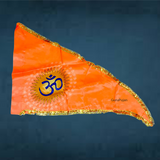 Image of the Om Flag, featuring the Aum symbol on a vibrant orange Bhagwa Jhanda, perfect for spiritual protection and positivity.