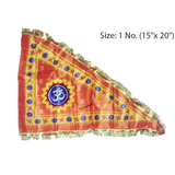 Image of the Om Jhanda (Aum Flag) featuring the sacred Om symbol on a vibrant orange Bhagwa Jhanda, designed for Lord Shiva worship and spiritual protection