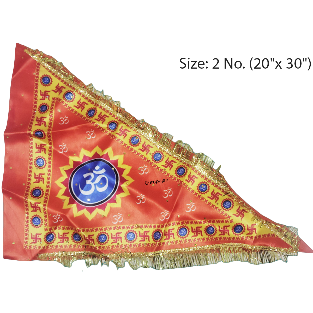 Image of the Om Jhanda (Aum Flag) featuring the sacred Om symbol on a vibrant orange Bhagwa Jhanda, designed for Lord Shiva worship and spiritual protection