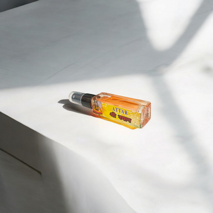 Image showing the sleek, elegant 25 ml Shri Shyam Spray Attar bottle, with a floral fragrance.