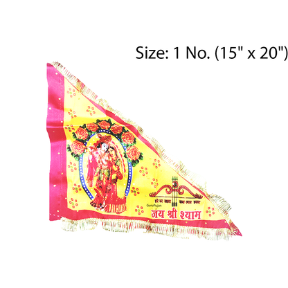 Jai Shree Shyam Flag made of Pure Satin for worship and temple decoration