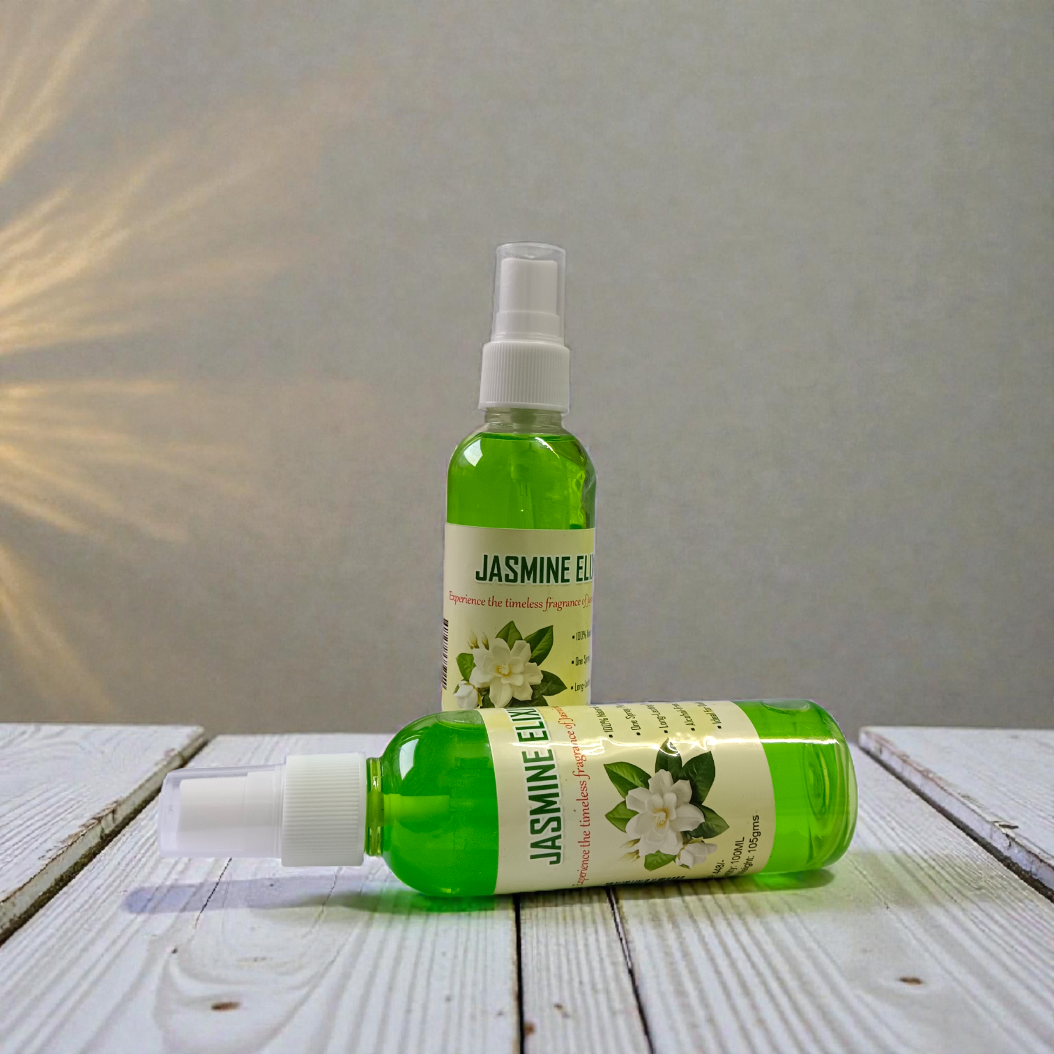 Jasmine Elixir Spray Attar 100ML set of 2 alcohol-free floral jasmine fragrance bottles