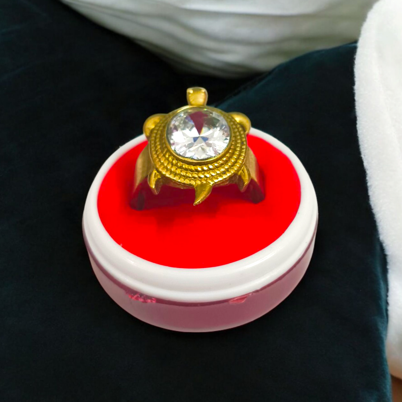 Kachua Diamond Ring - Adjustable Turtle Design Ring with Diamond for Men and Women