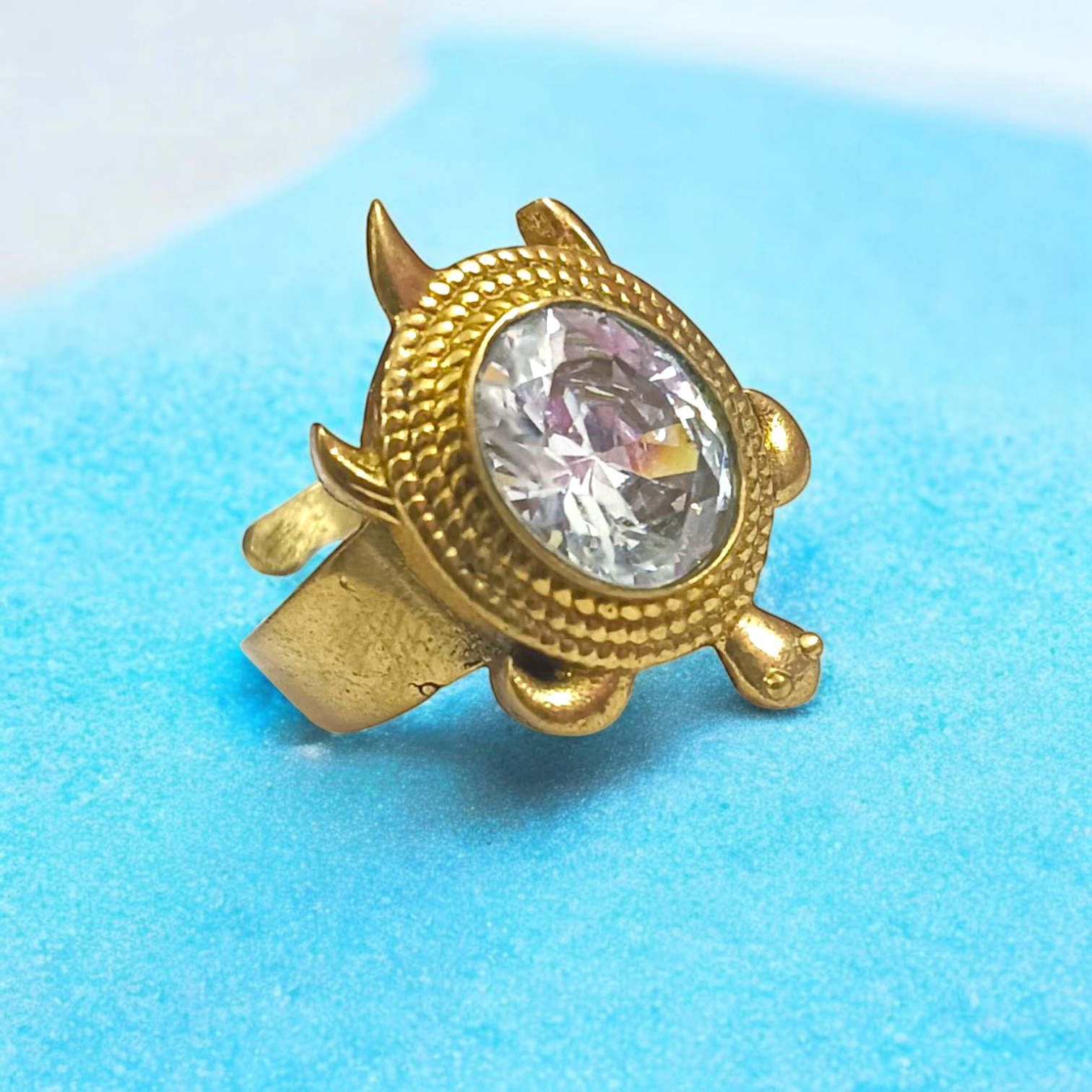 Kachua Jamunia Ring | Adjustable Kachua Ring for Men and Women | Jamunia Gemstone Ring in Ashtdhatu