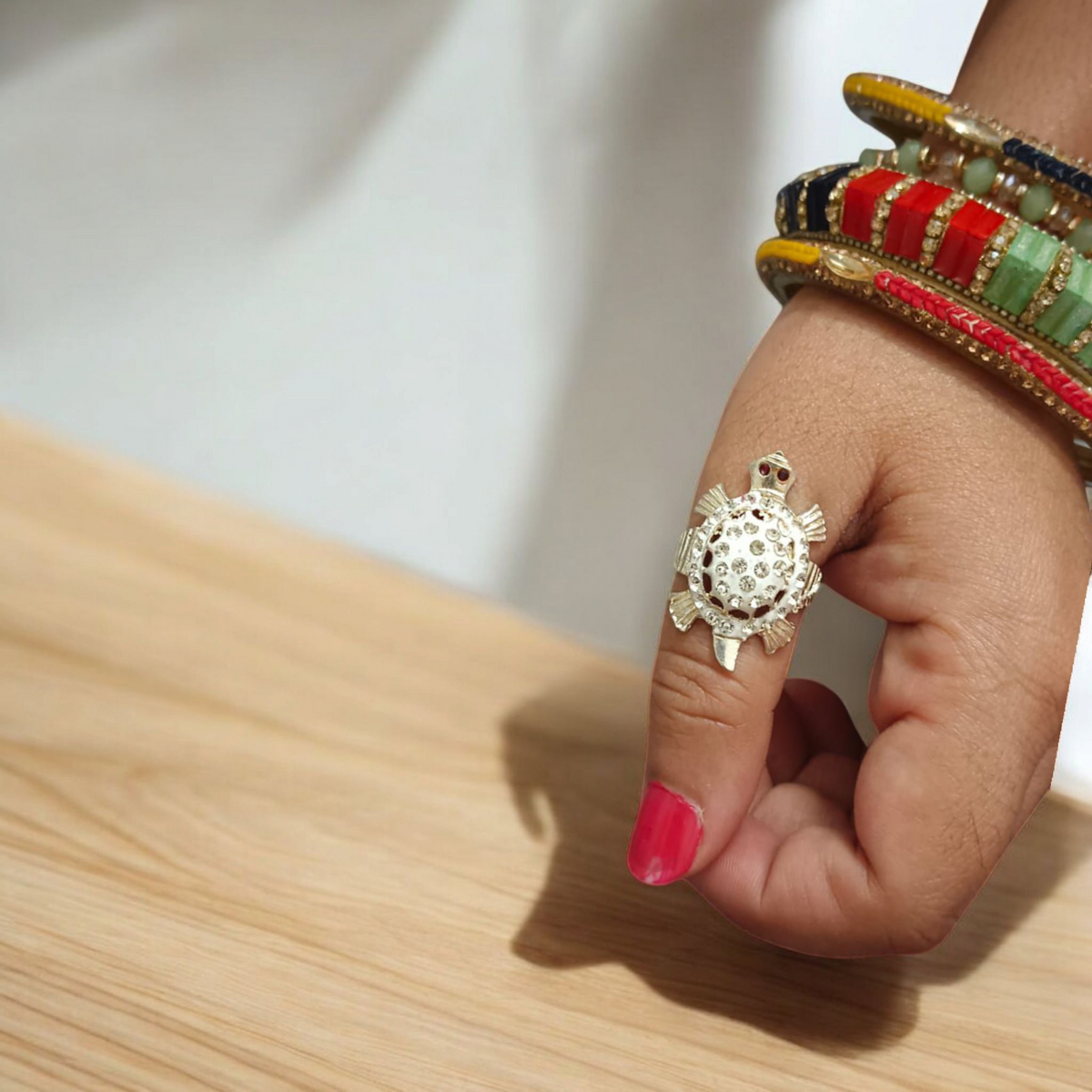 Kachua Tortoise Ring - Adjustable Good Luck Ring for Men and Women, Symbolizing Protection and Prosperity