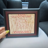 Ketu Yantra handwritten on Bhojpatra and framed, used for worship and to mitigate the negative effects of Ketu as per Vedic astrology.