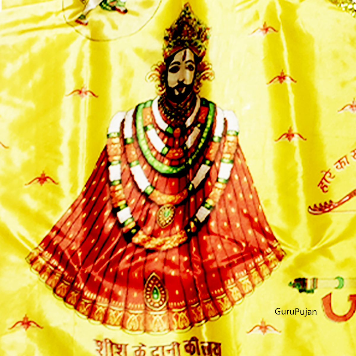 Khatu Shyam Ji Flag, Baba Shyam Jhanda, Red Flag for Worship and Decoration, 40"X60" Size, High-Quality Material