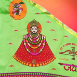 Khatu Shyam Ji Flag, Jai Shri Shyam Green Flag 40"X60", Large Religious Flag for Worship, Temple, and Decoration.