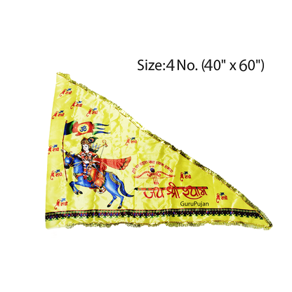Khatu Shyam Ji Flag, Nisan Triangle Baba Shyam Jhanda for Temple, Home, and Office Decoration.