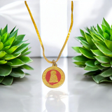 Kuber Kawach Locket with Gold Plated Chain, Spiritual Jewelry for Wealth and Prosperity.