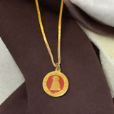 Kuber Kawach Locket with Gold Plated Chain, Spiritual Jewelry for Wealth and Prosperity.