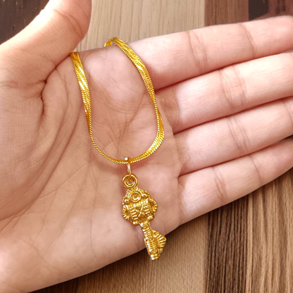 Kuber Kunji Locket with Gold-Plated Chain, Spiritual Jewelry for Wealth and Prosperity