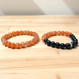 Lab Certified 8MM Hessonite & Black Agate Bracelet Combo – Healing & Protection | Gurupujan