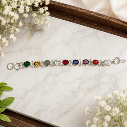Lab Certified Multicolor Navratan Navgrah Bracelet for Spiritual Balance