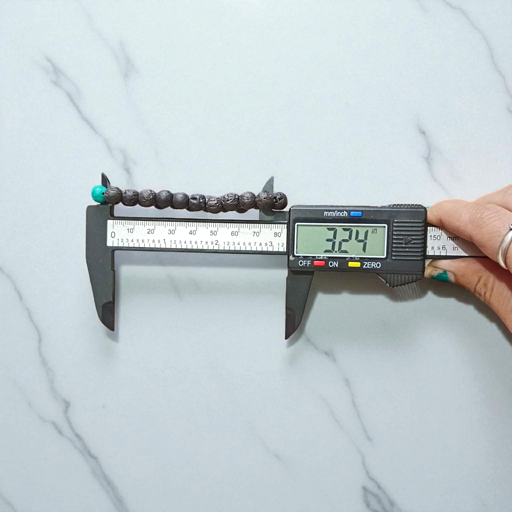 Lab Certified Natural Lava and Turquoise Bracelet with 8mm Stretchable Beads for Healing, Meditation, and Aromatherapy Use