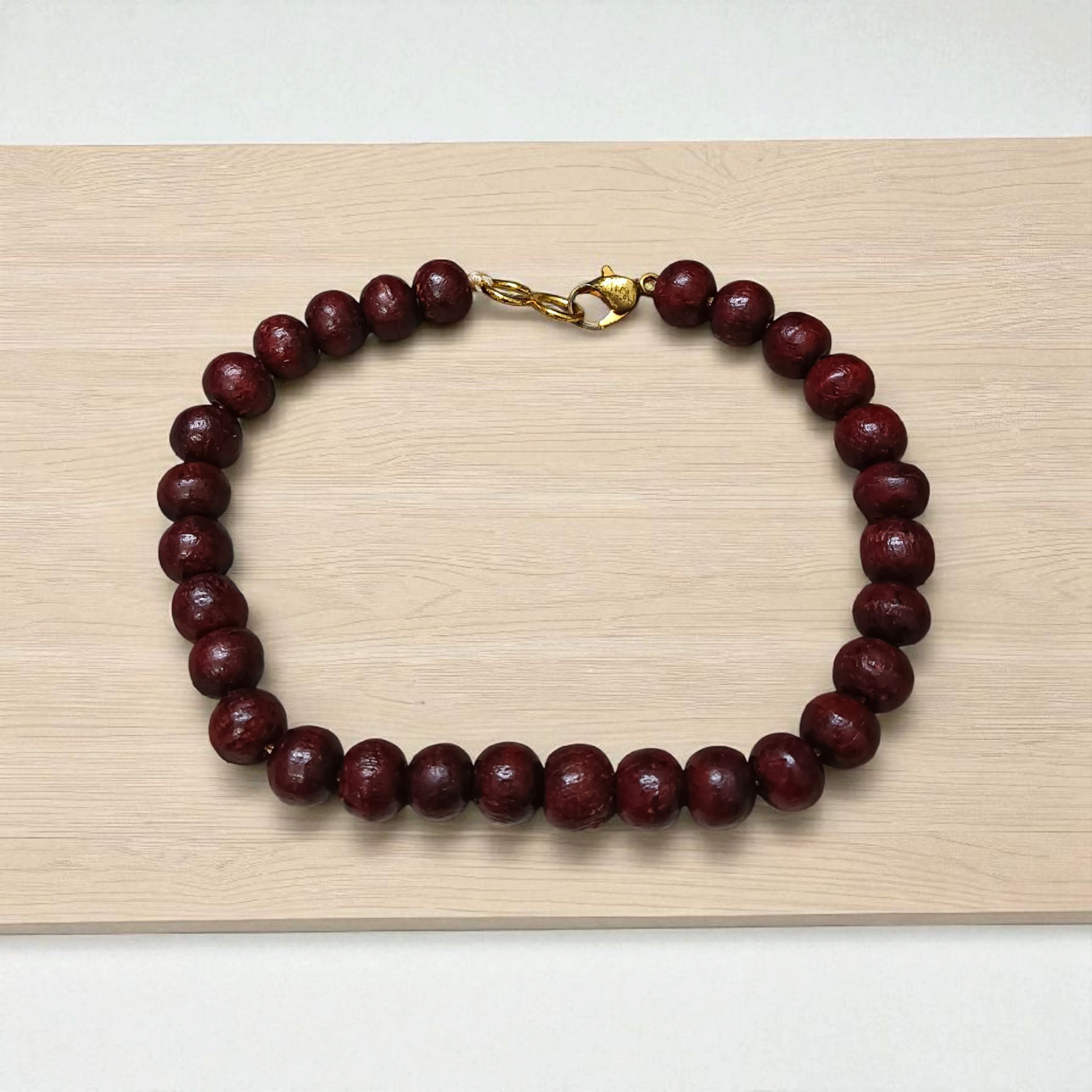 Lab Certified Natural Red Sandalwood Bracelet for Meditation, Healing & Spiritual Use