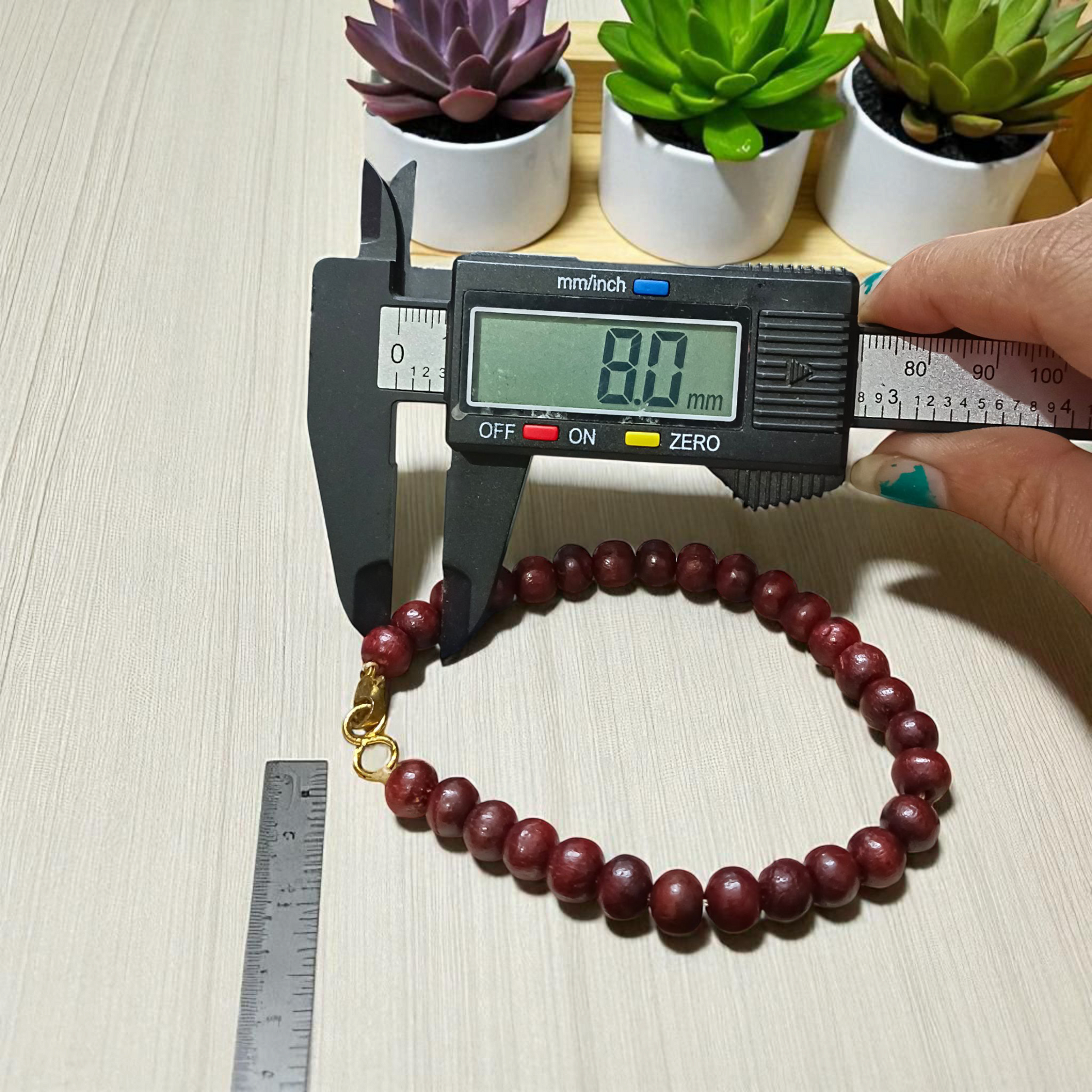 Lab Certified Natural Red Sandalwood Bracelet for Meditation, Healing & Spiritual Use