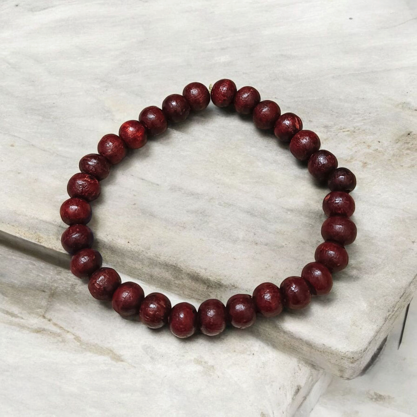 Lab Certified Natural Red Sandalwood Bracelet for Meditation, Healing & Spiritual Use